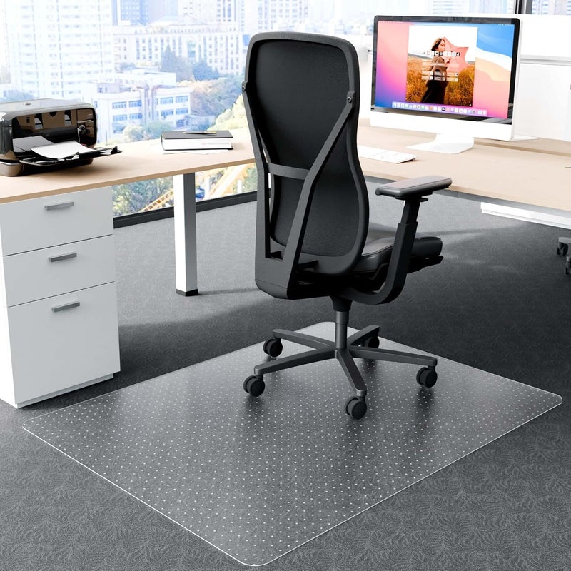 Futurwit Large Office Chair Mat for Carpeted Floors, 44" x 58" Low Pile Carpet Protector for Desk Chair, Easy Glide Transparent Plastic Floor Mat for Rolling Chairs (Rectangle) - Image 1